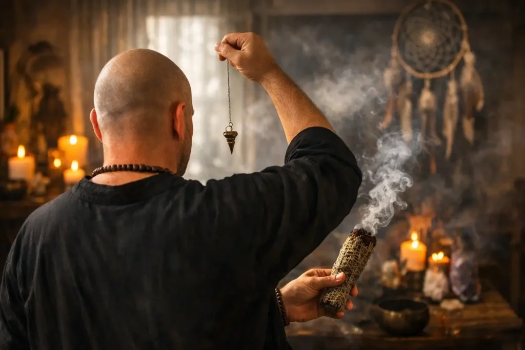 Photo d'une séance de nettoyage énergétique