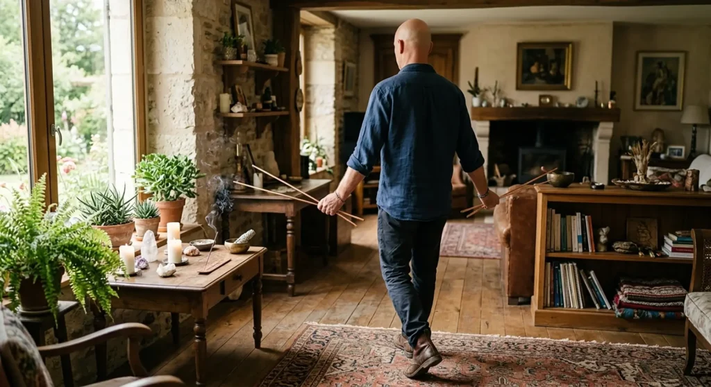 Photo d'une séance de nettoyage énergétique